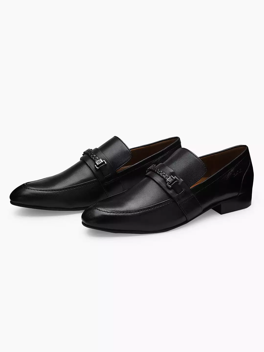 Ezok Men Lazaro Black Leather Loafers Shoes 2024