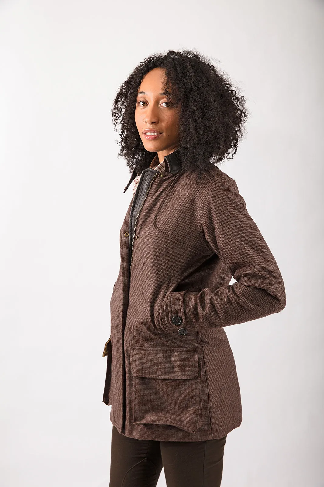 Field coat in Brown Tweed