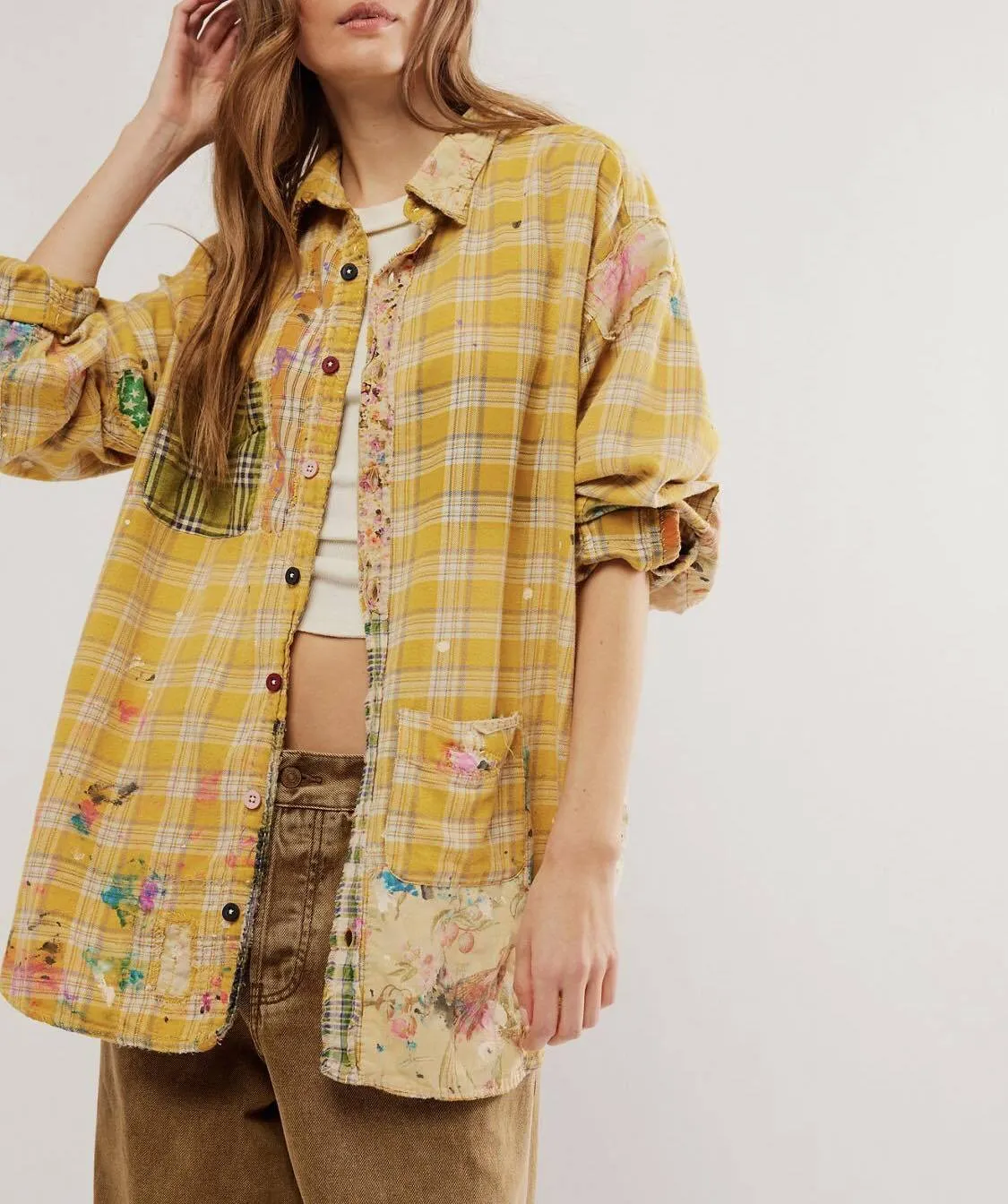 Free People  |Other Plaid Patterns Flower Patterns Casual Style