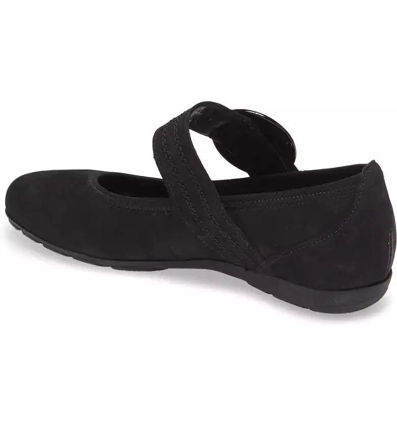 Gabor Women's 54.168.17 Mary Jane Buckle Flat - Black Nubuck