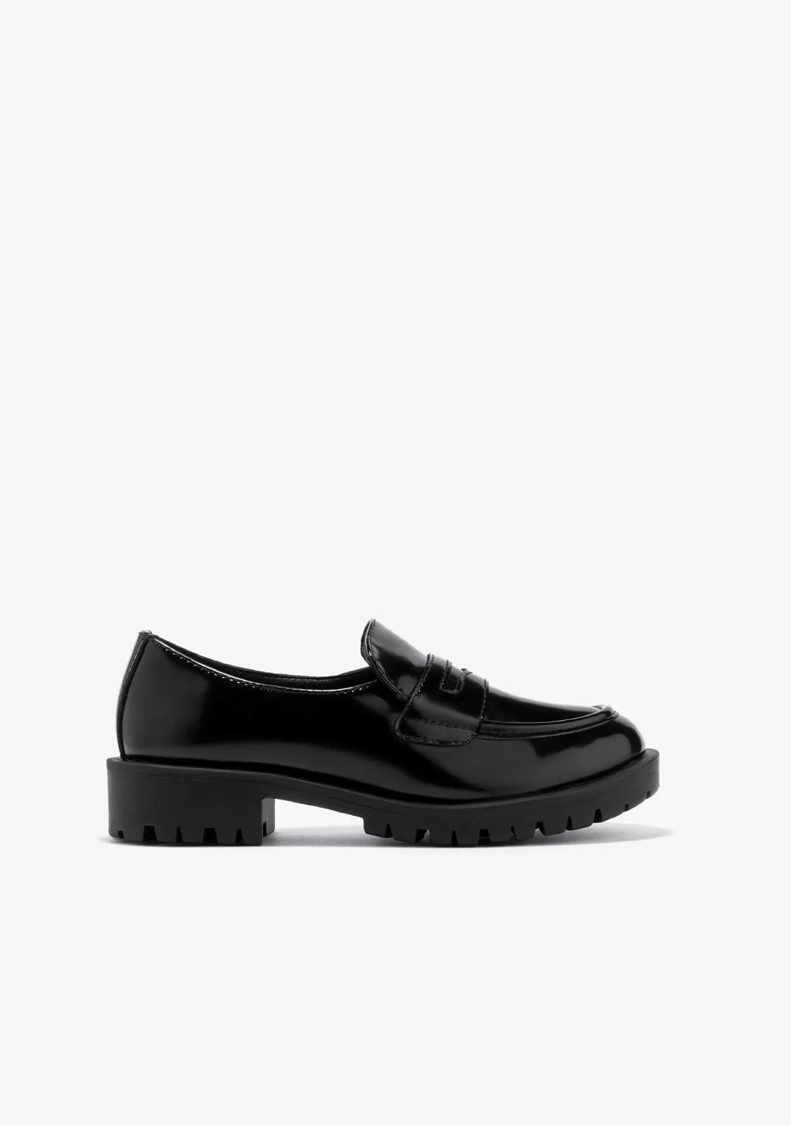 Girl's Black Loafers B&W