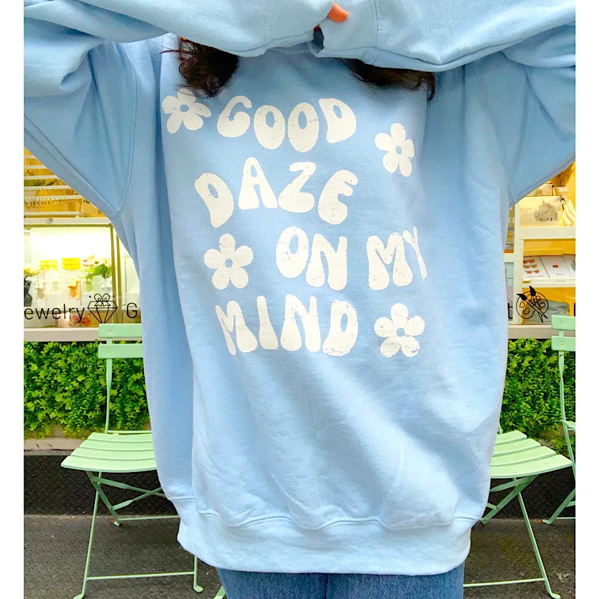 Good Daze On My Mind Retro Gradient Crewneck Sweatshirt