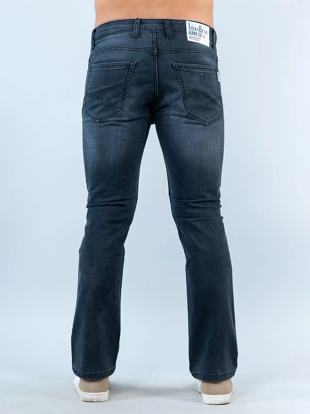 Grey Boot-cut Stretchable Mens Jeans