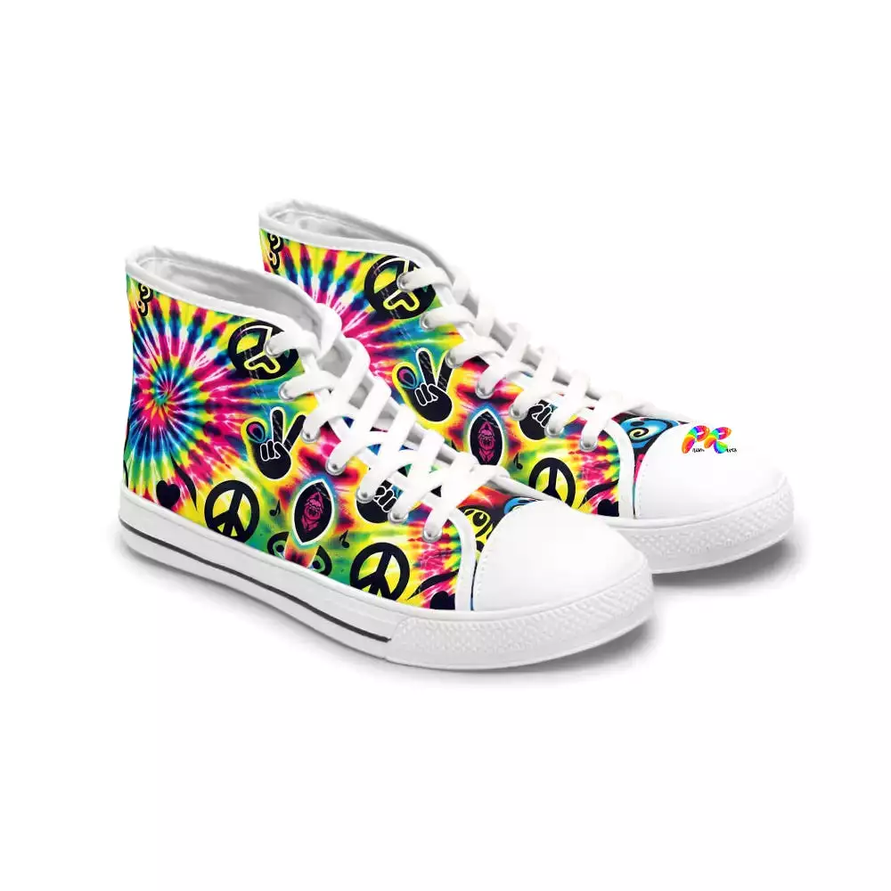 Happy Vibes Rave Women's High Top Sneakers