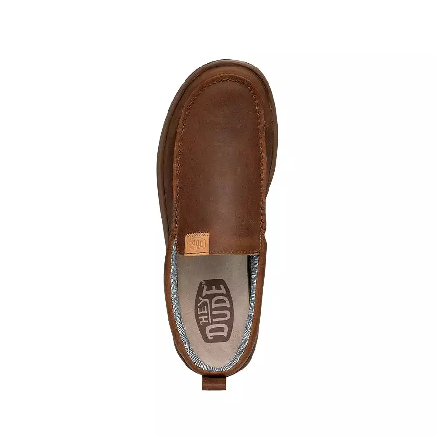 'Hey Dude' Men's Wally Grip Moc Craft Leather - Brown / Sunset Wheat