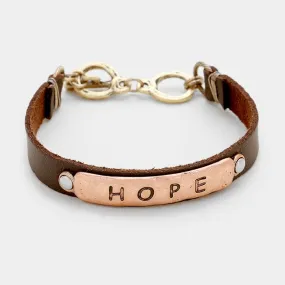 iLLASPARKZ Hope faux leather toggle bracelet