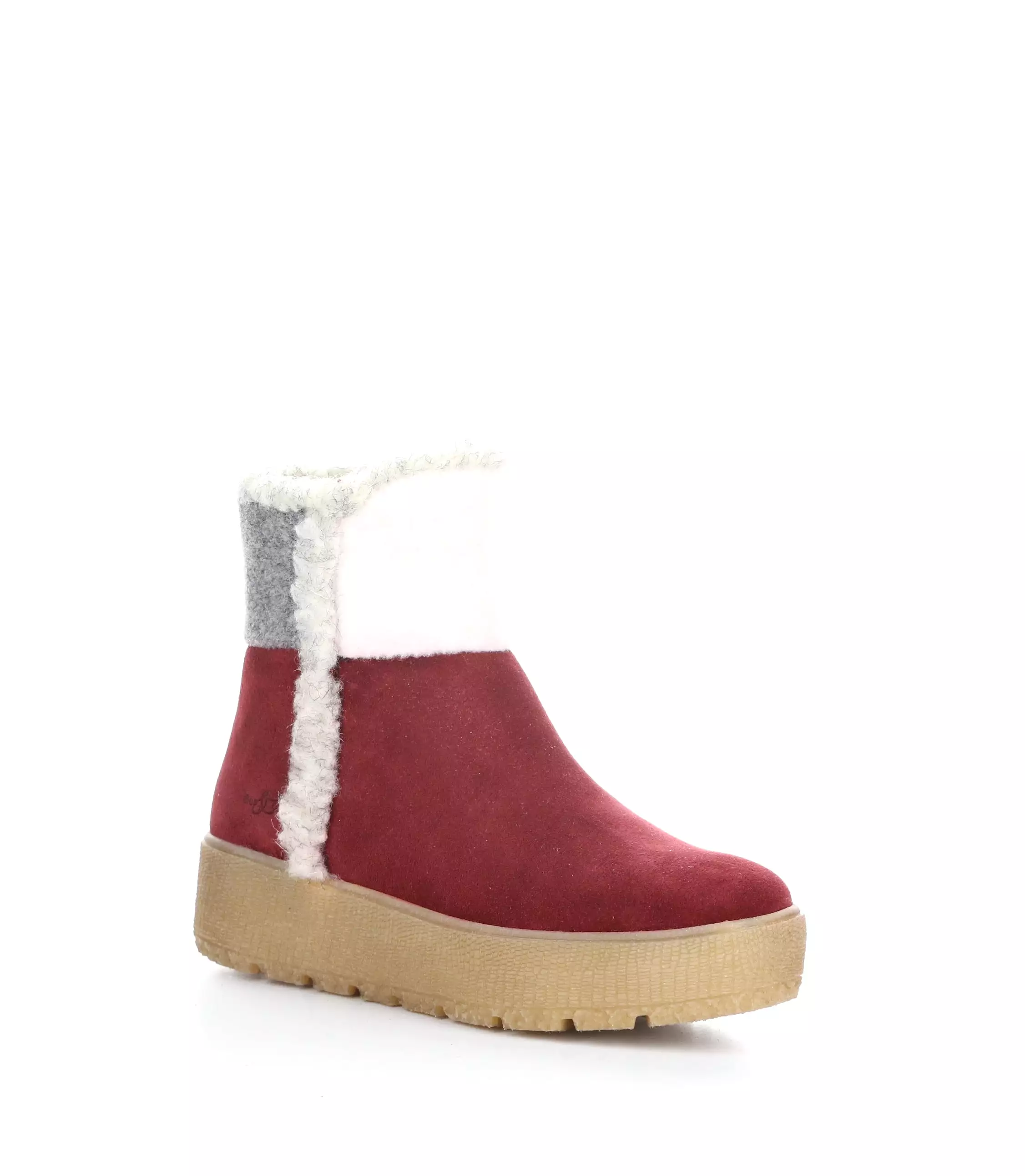 INTER RED/CREAM/GREY Round Toe Boots