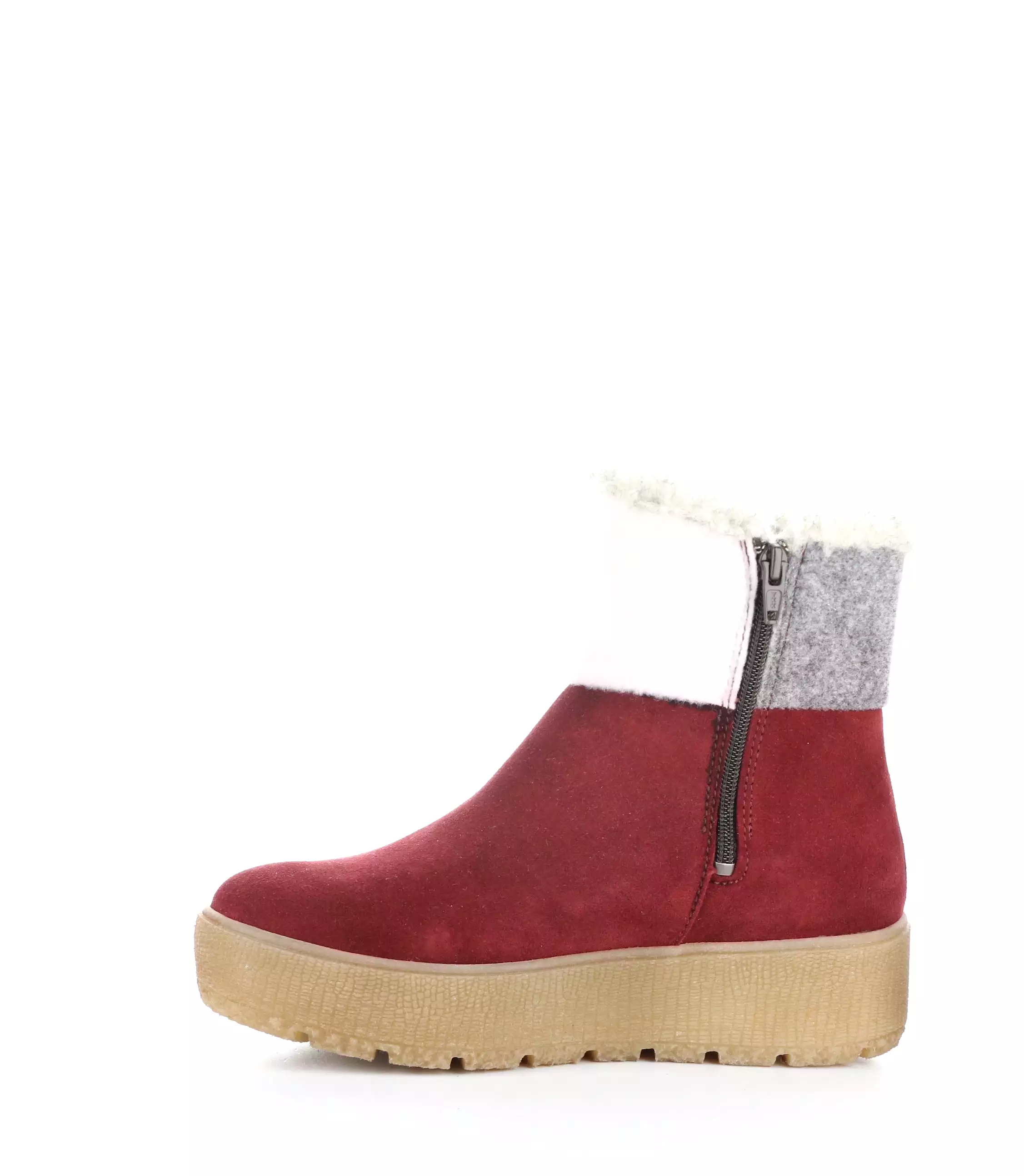 INTER RED/CREAM/GREY Round Toe Boots