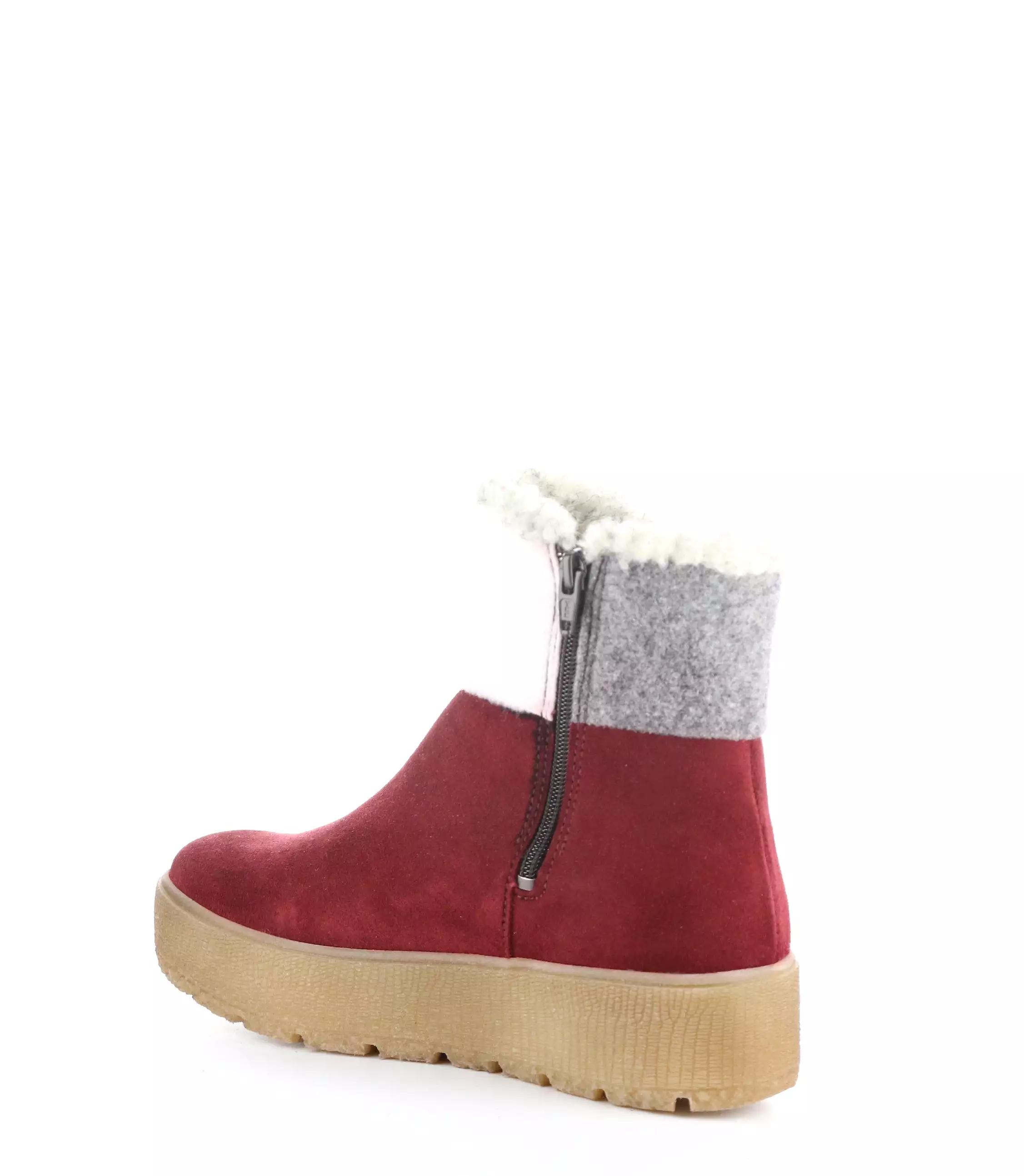 INTER RED/CREAM/GREY Round Toe Boots