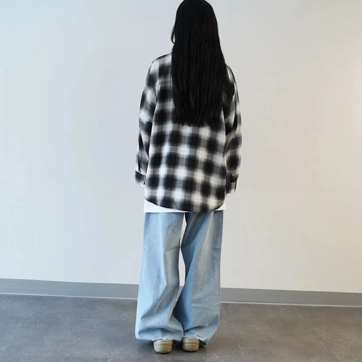 IONSEOUL  |Other Plaid Patterns Unisex Street Style Long Sleeves