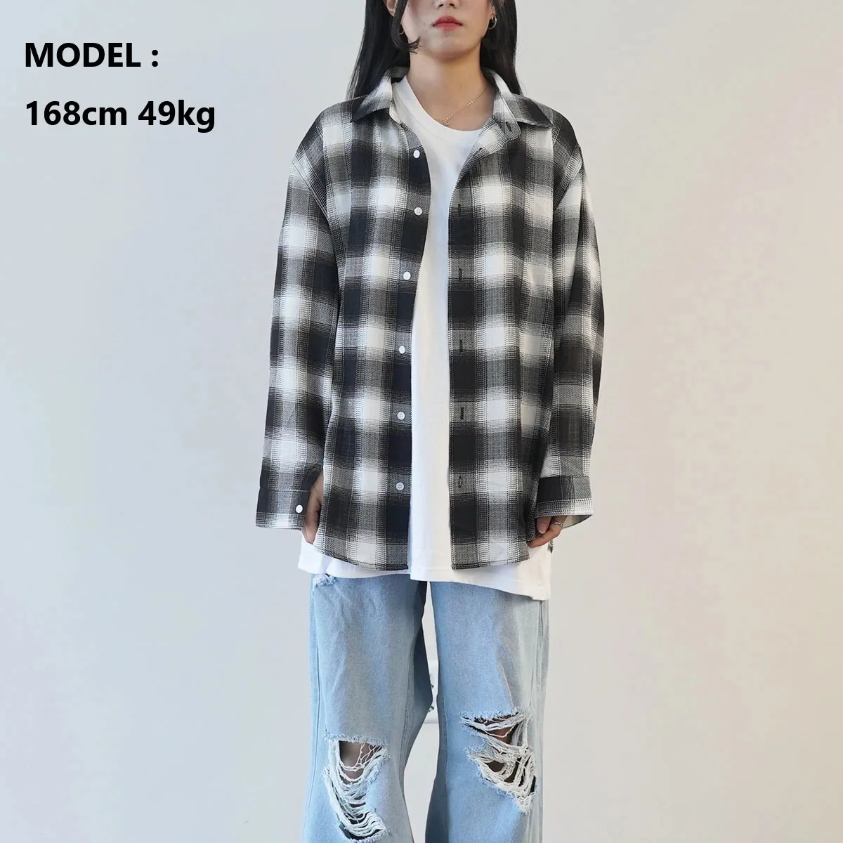 IONSEOUL  |Other Plaid Patterns Unisex Street Style Long Sleeves