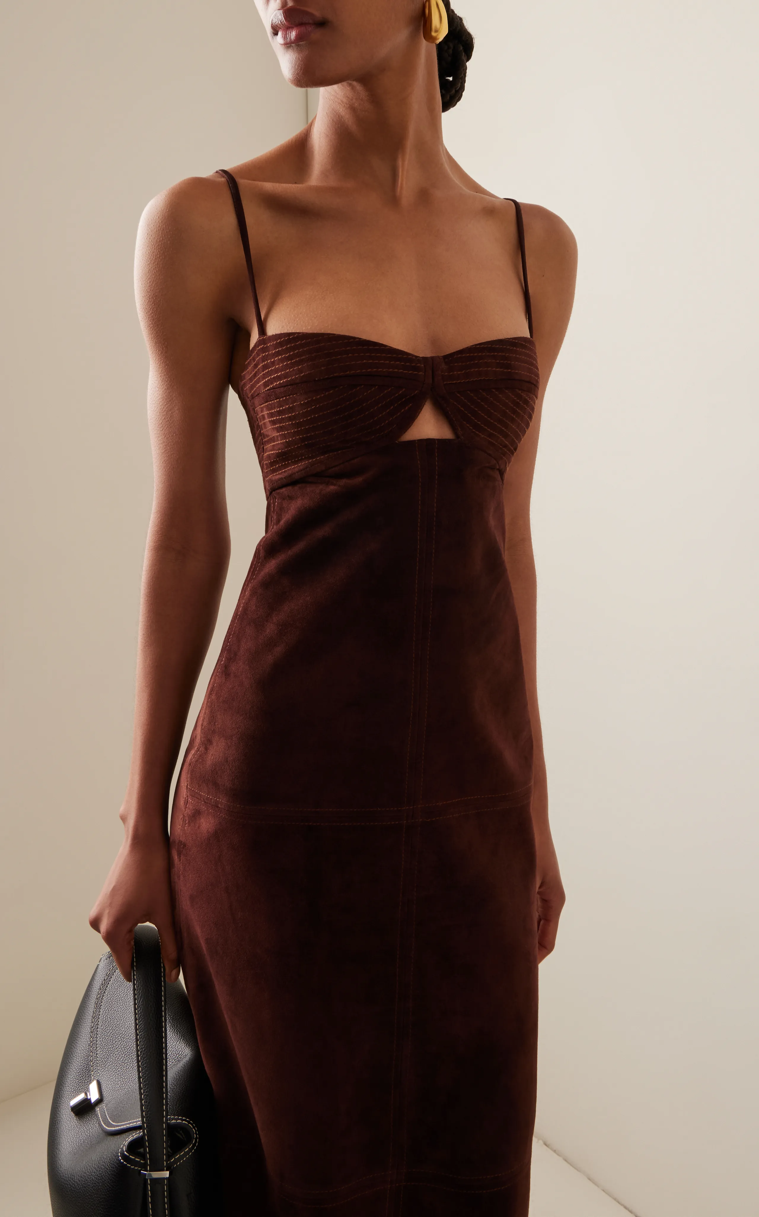 Johanna Ortiz Palace Intrigue Suede Midi Dress