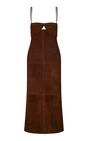 Johanna Ortiz Palace Intrigue Suede Midi Dress