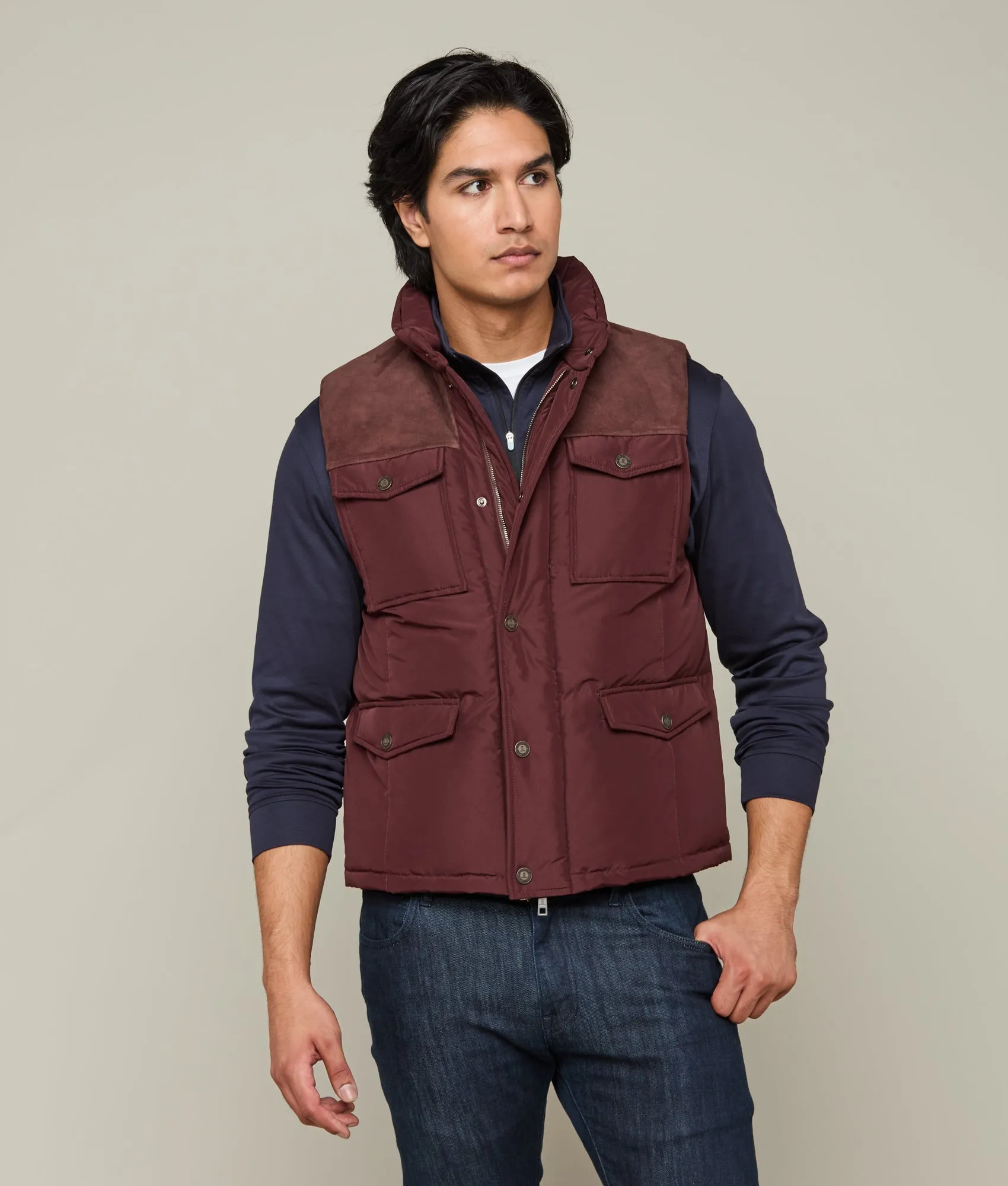 John Puffer Vest :: Wine