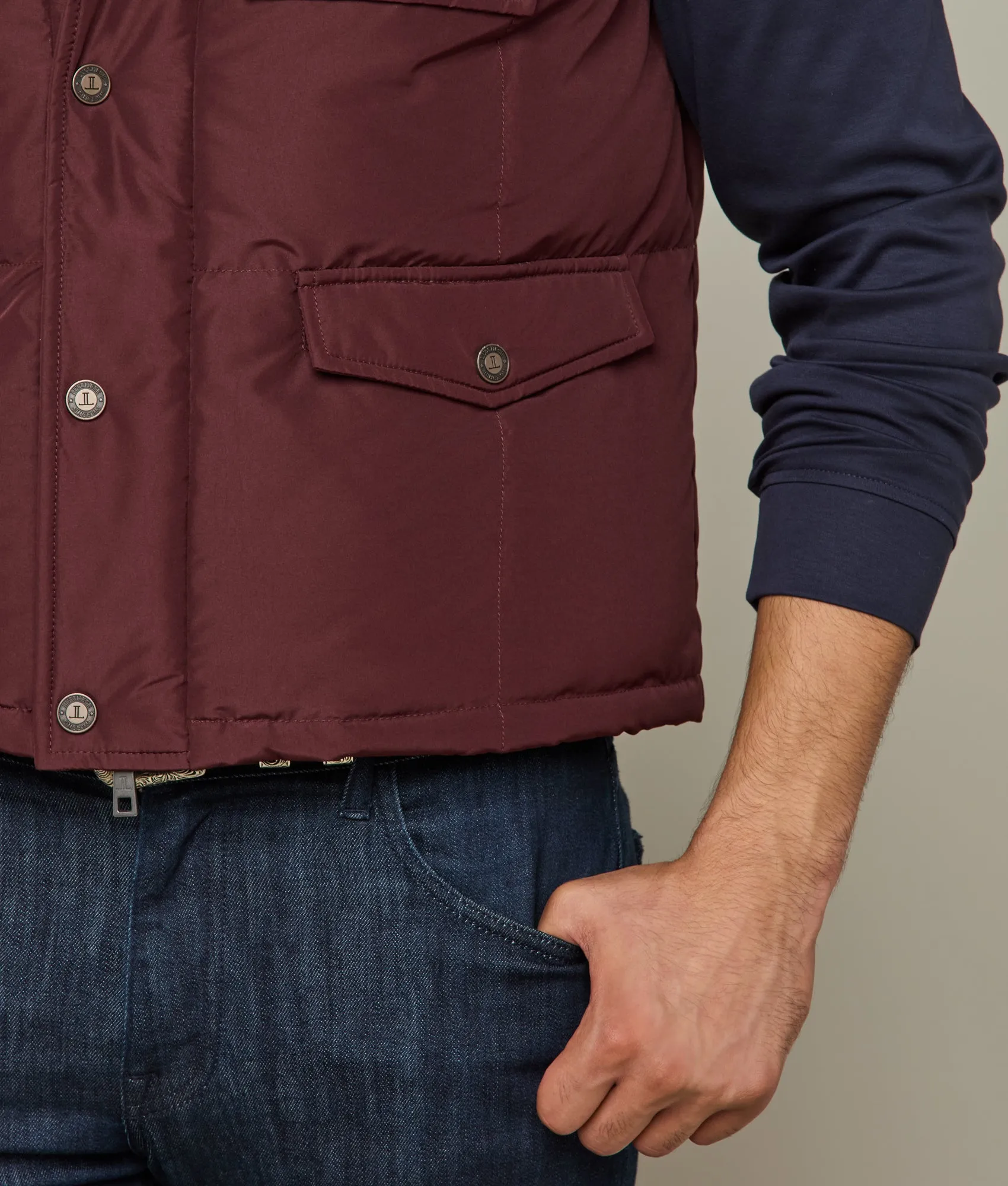 John Puffer Vest :: Wine