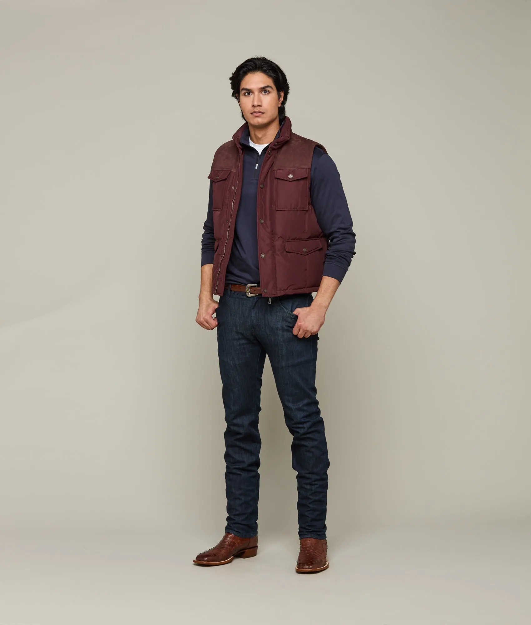 John Puffer Vest :: Wine