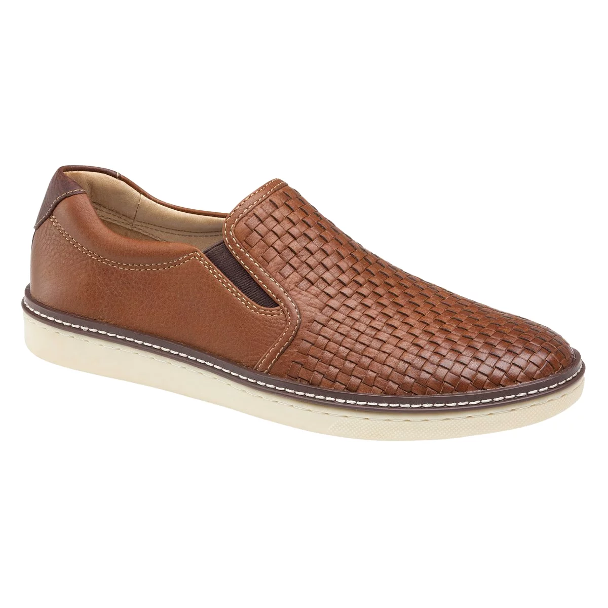 Johnston & Murphy Men's Mcguffey Woven Slip On Tan Leather