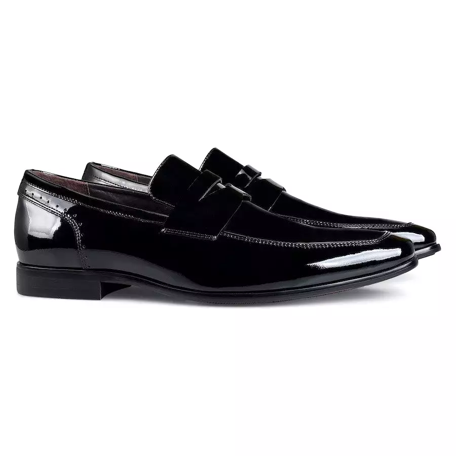 Julius Marlow Jax Black Patent Slip On Formal Dress Leather Shoes