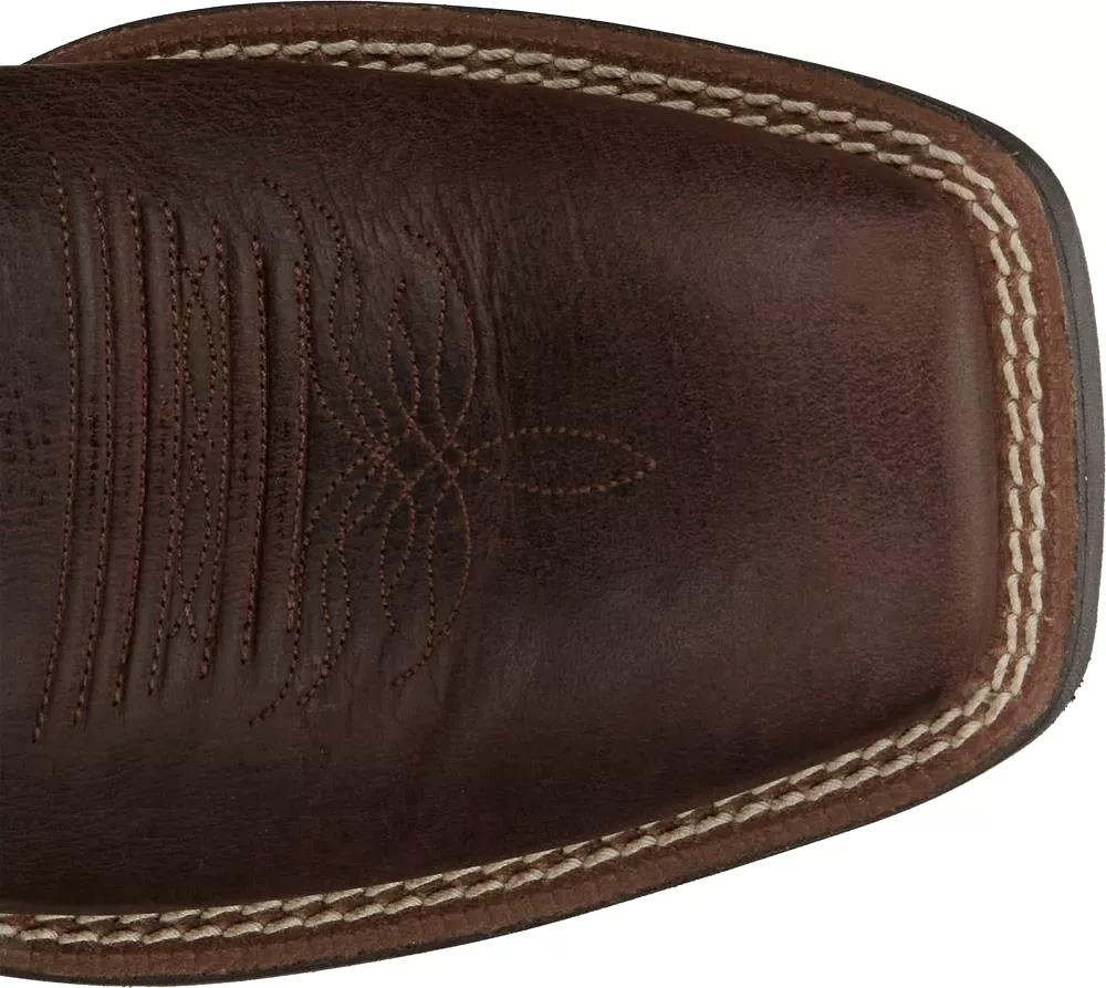 'Justin' Men's 11 Stampede Bowline Western Square Toe - Chocolate / Apache