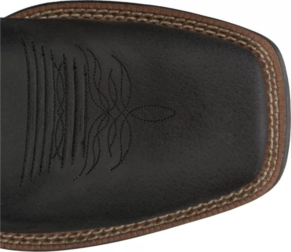 'Justin' Men's 11 Stampede Bowline Western Square Toe - Shadow Black