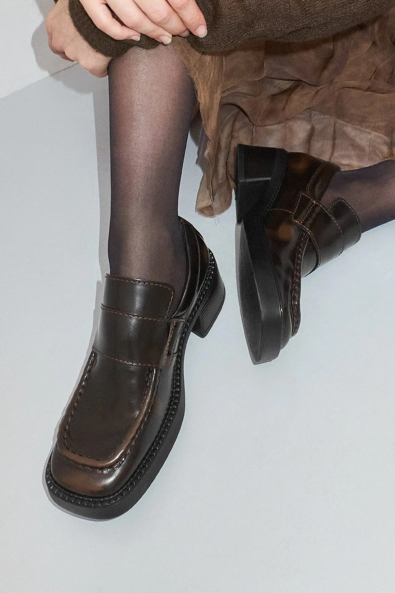 Karina Black Brown Loafers