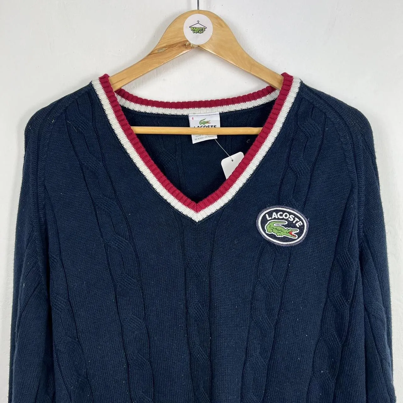 Lacoste v neck sweater xl