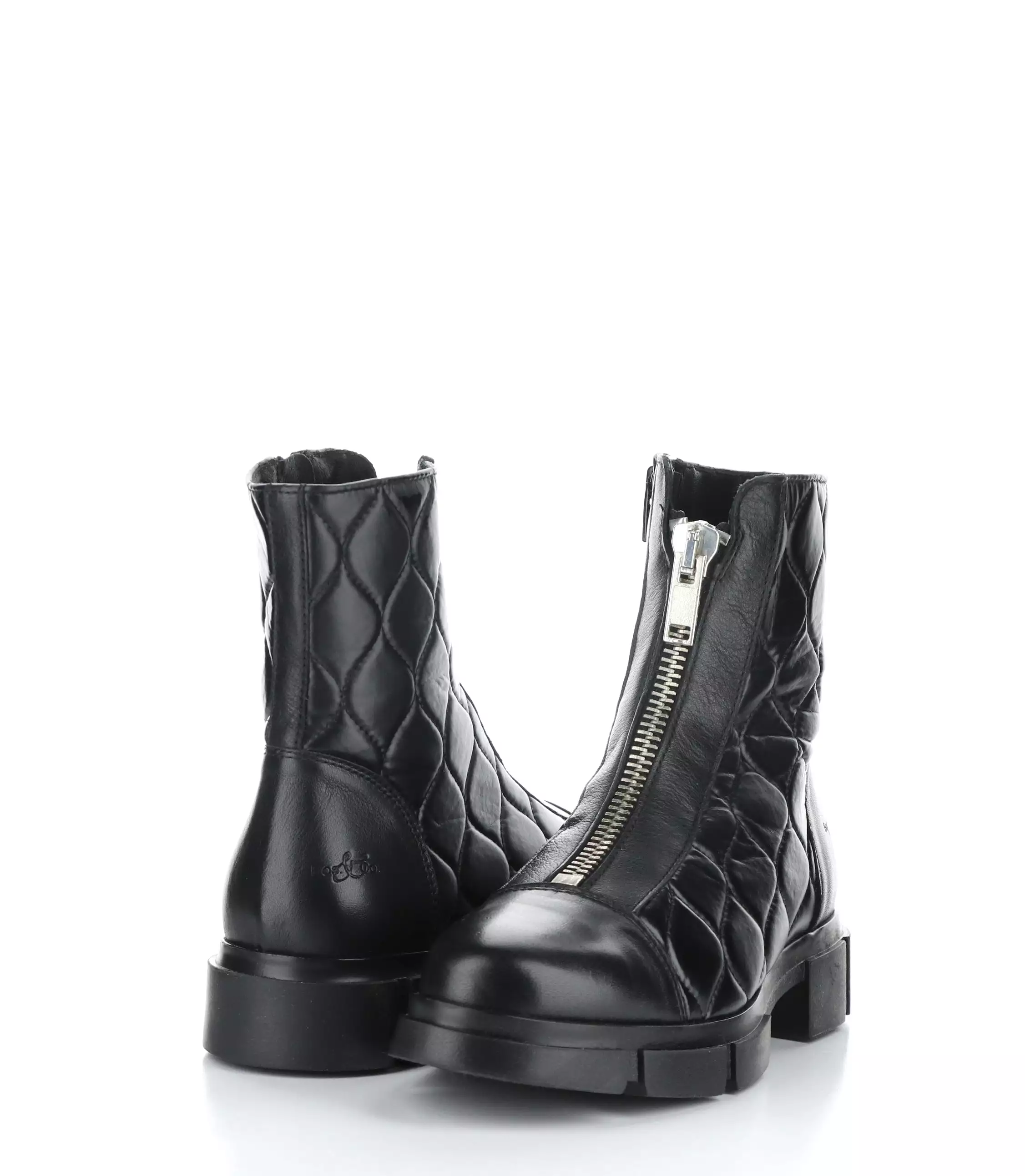 LANE BLACK Round Toe Boots