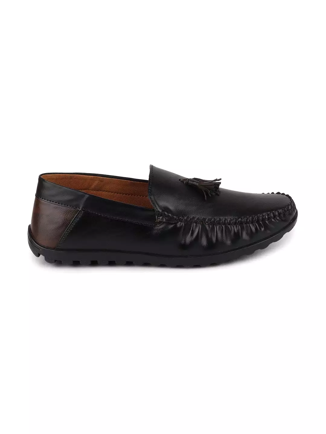 Men Black Casual Slip-On Loafers