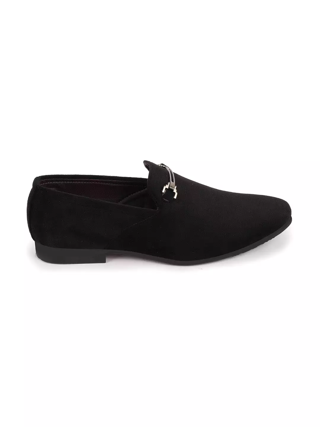 Men Black Casual Velvet Slip-On Loafers