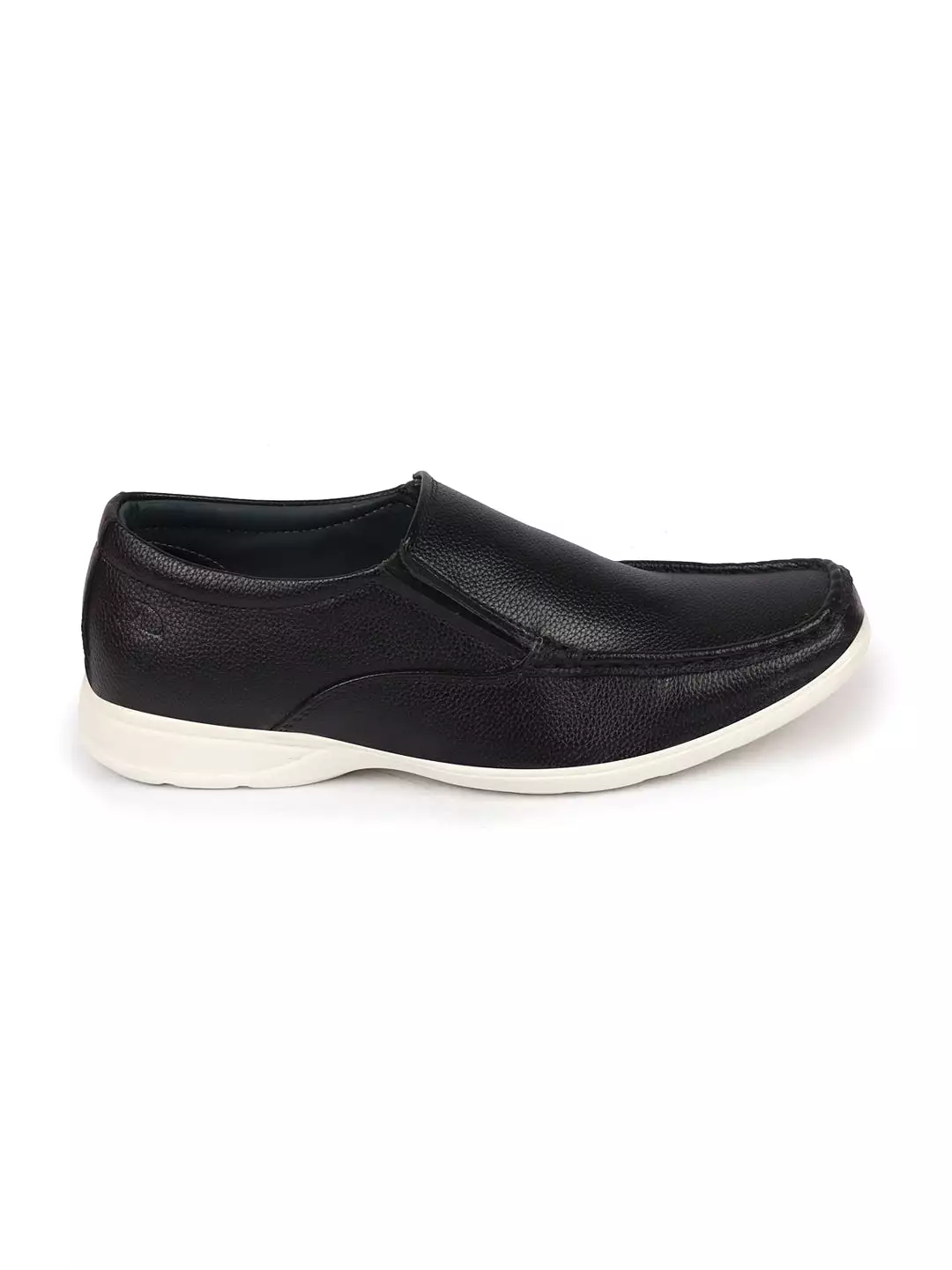 Men Black Side Stitched Casual Comfort Slip-On Loafer Shoes