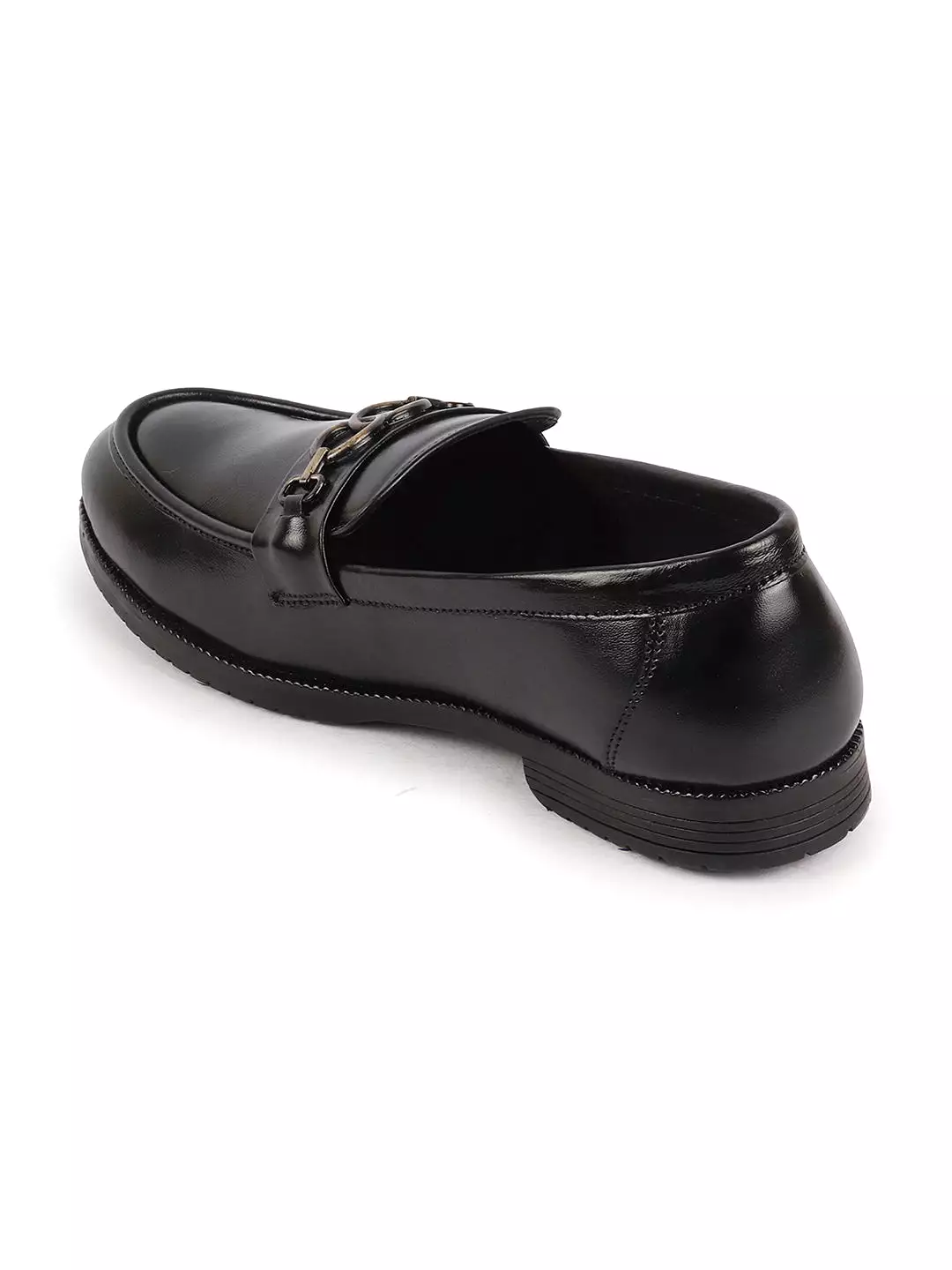 Men Black Wedding Party Genuine Leather Buckle Slip On Loafer Shoes