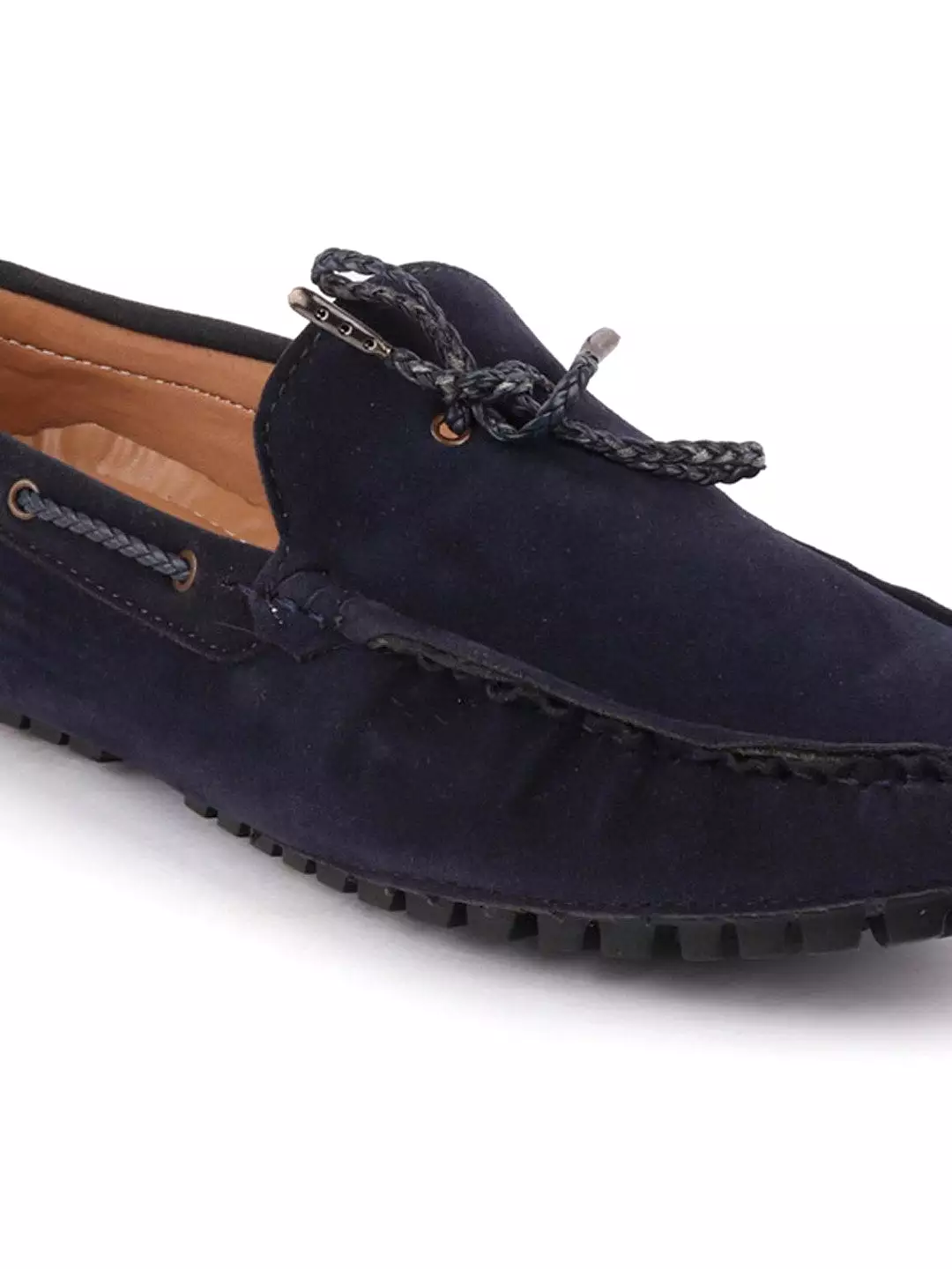 Men Blue Casual Suede Slip-On Loafers