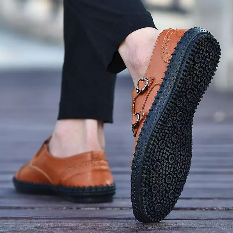 Men Breathable Leather Loafers