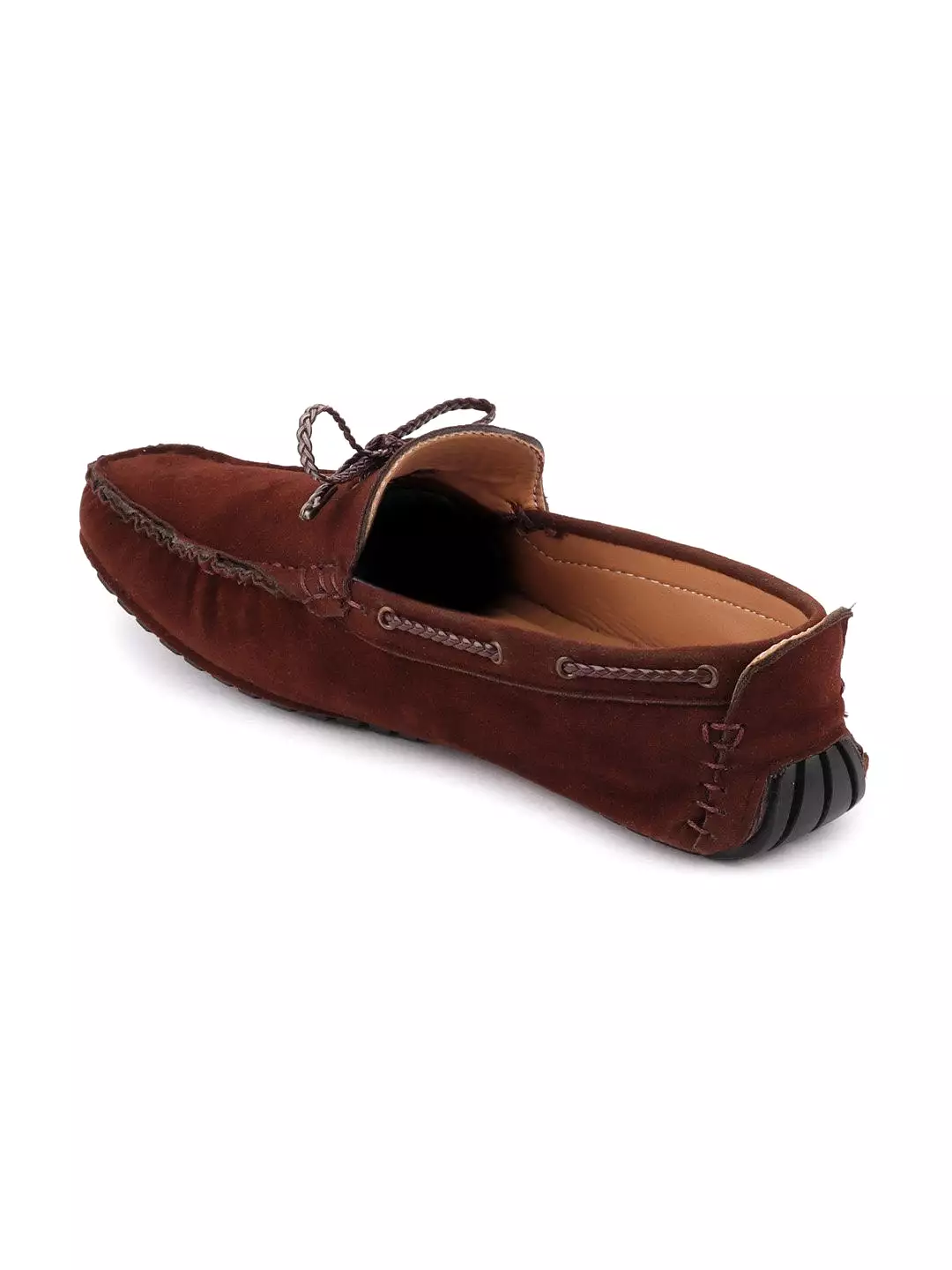 Men Brown Casual Suede Slip-On Loafers