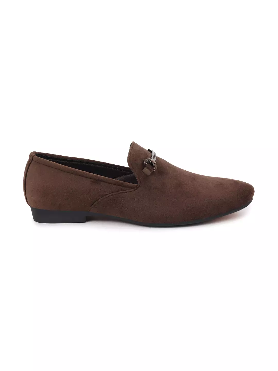 Men Brown Casual Velvet Slip-On Loafers