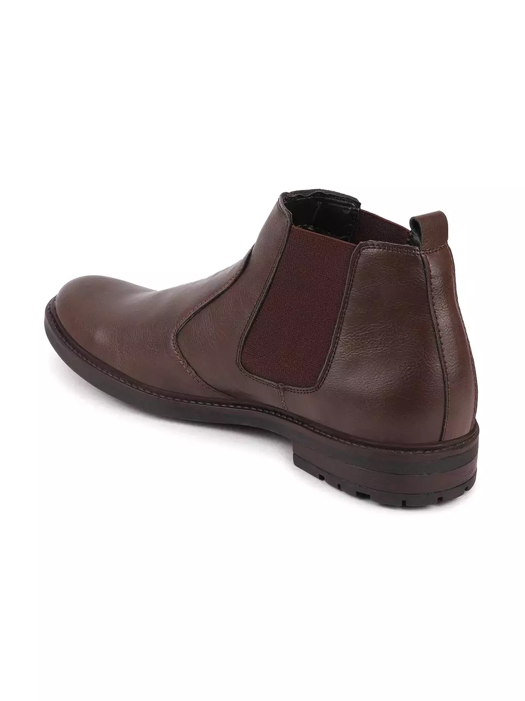 Men Brown Chelsea Slip On Boots