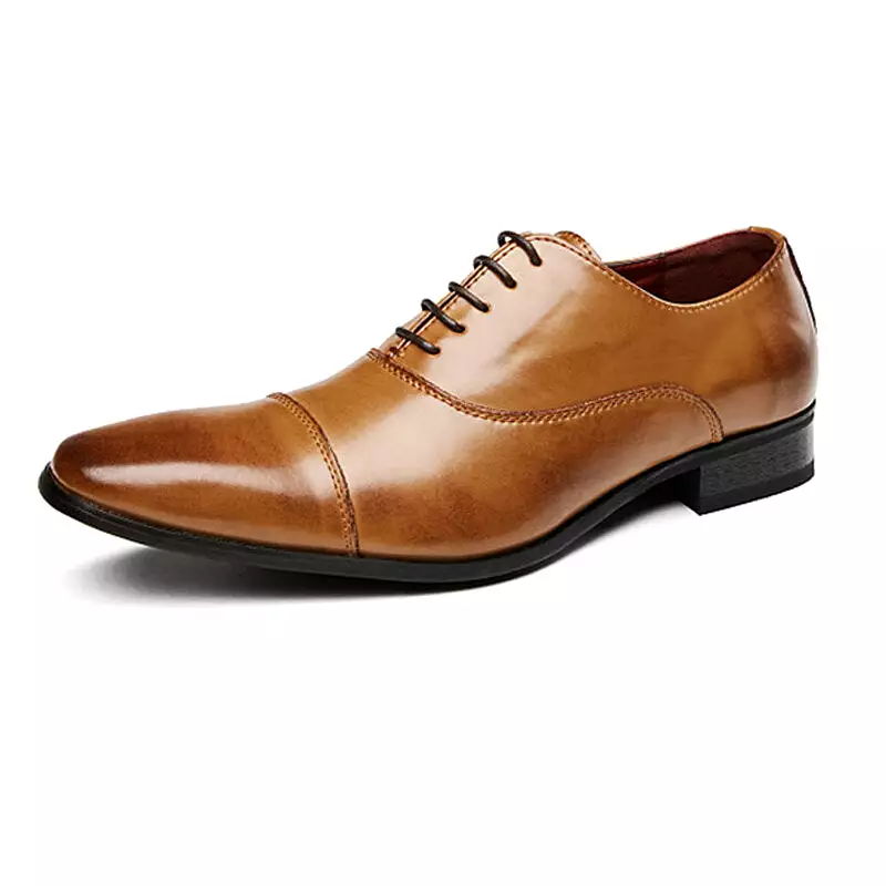 Men Dress Formal Oxfords Leather Shoes Pointed Shoes Wedding Casual Business