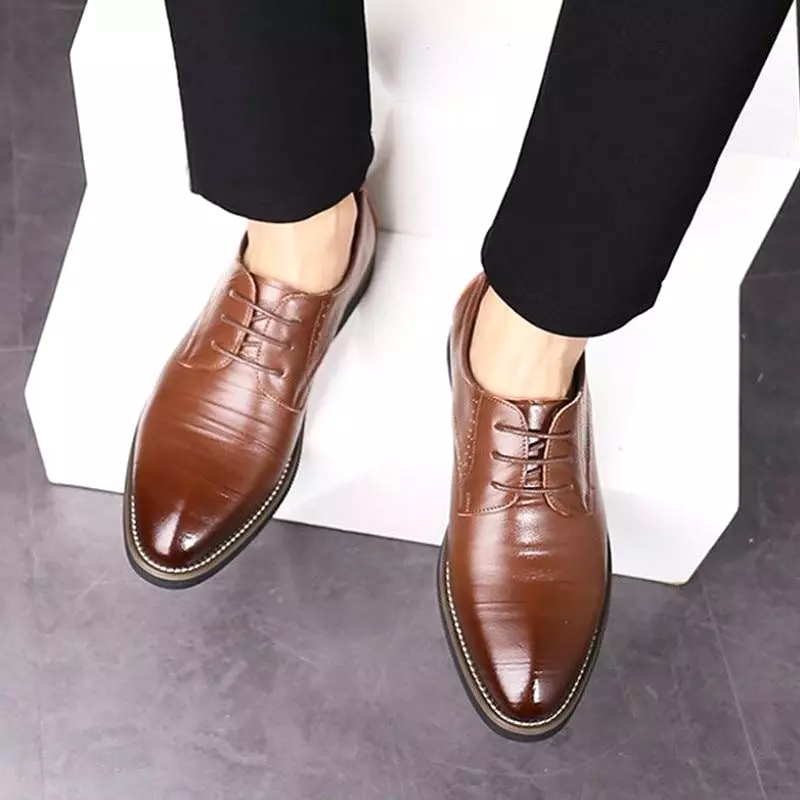 Men  Dress Shoes -  Wingtip Leather Shoes