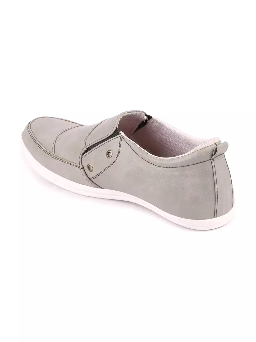 Men Grey Casual Slip-On Loafers