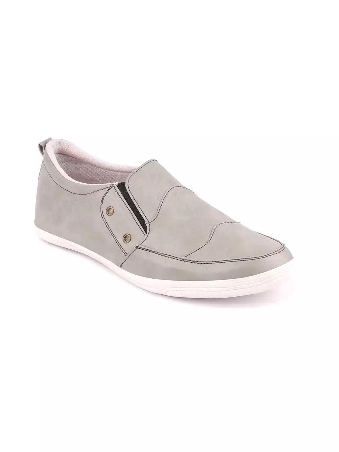 Men Grey Casual Slip-On Loafers