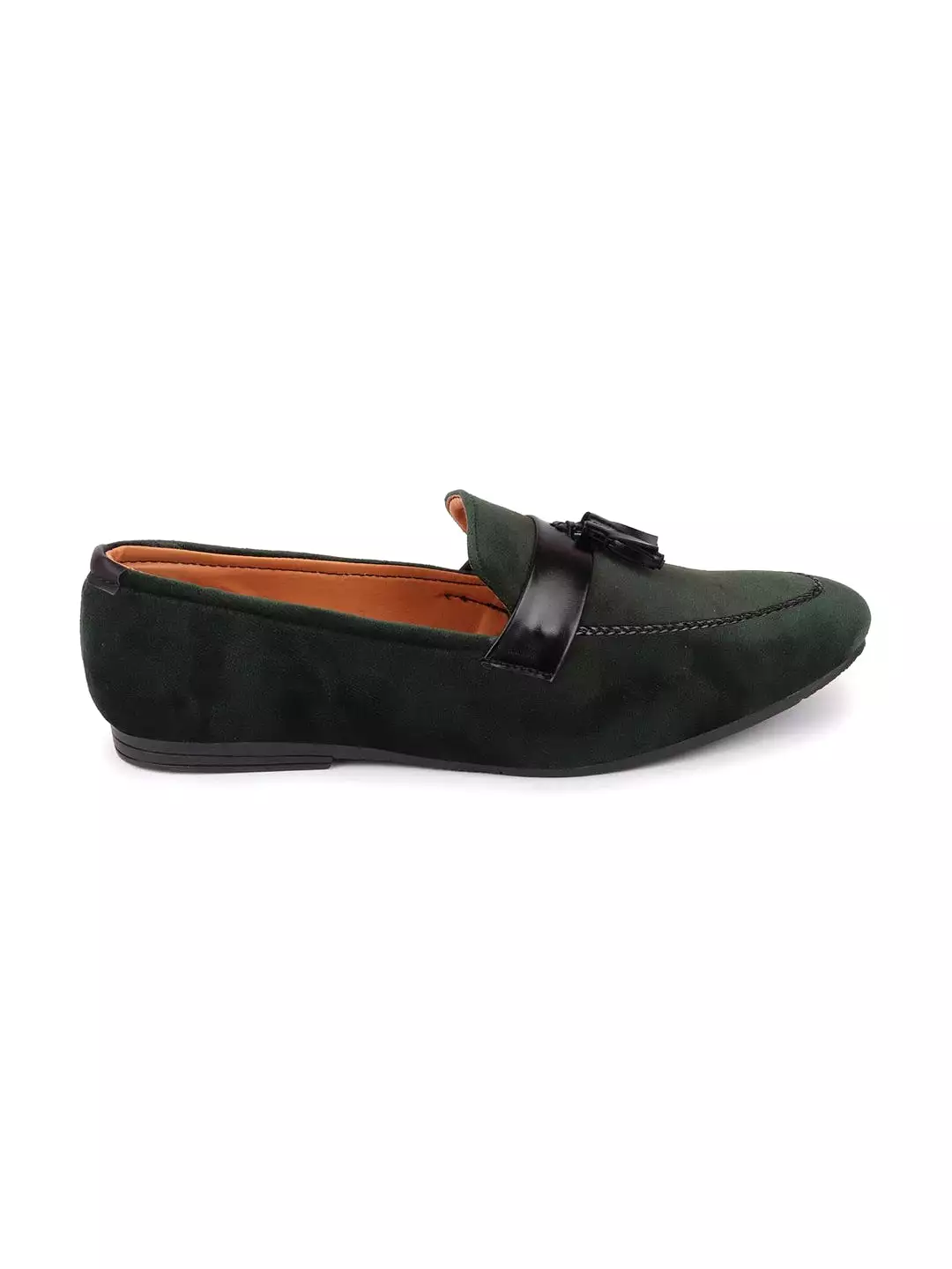 Men Mehandi Casual Velvet Slip-On Loafers