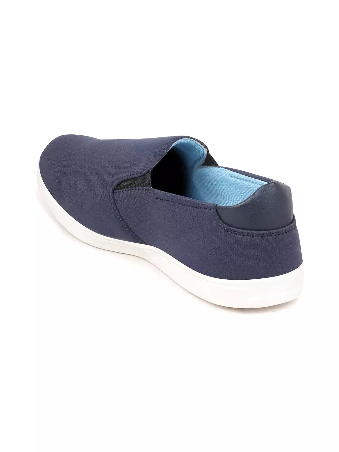 Men Navy Blue Casual Canvas Slip-On Loafers