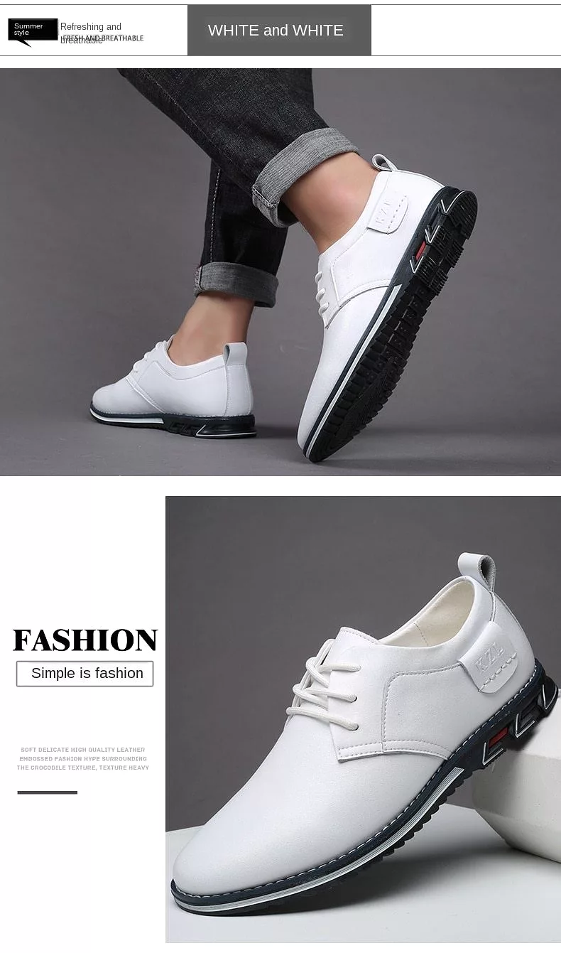 Men Oxfords Leather Sneakers