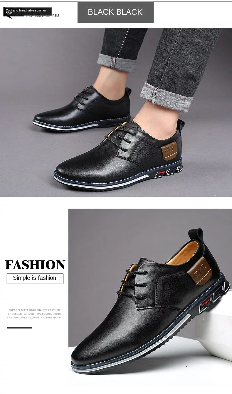 Men Oxfords Leather Sneakers