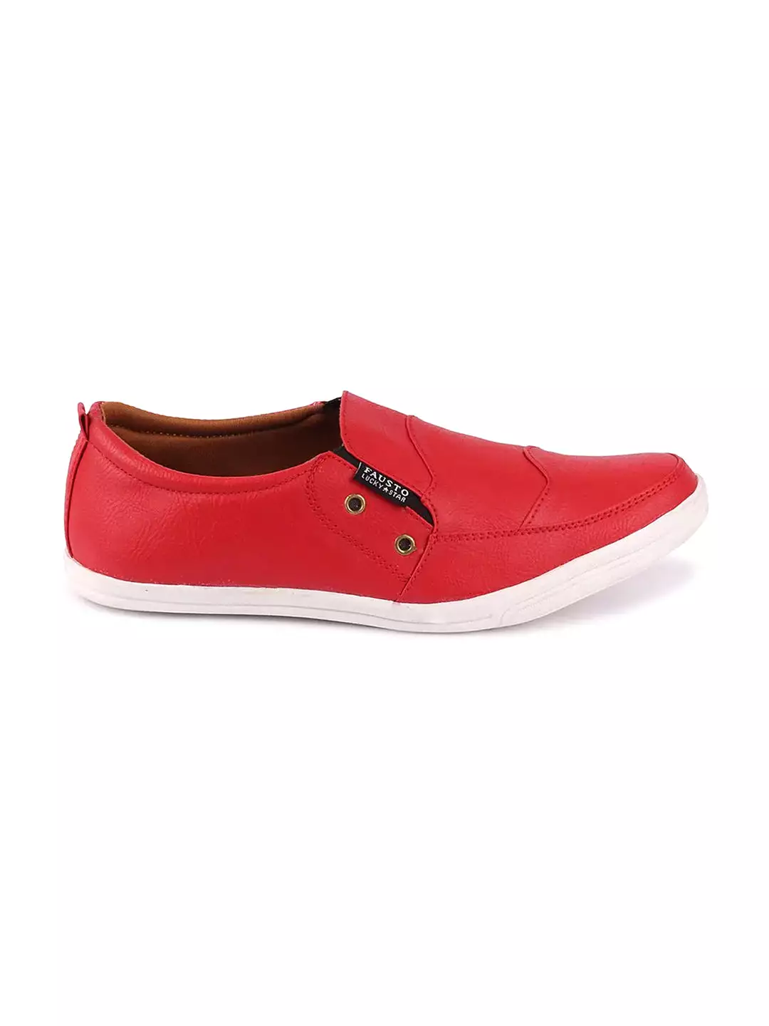 Men Red Casual Slip-On Loafers