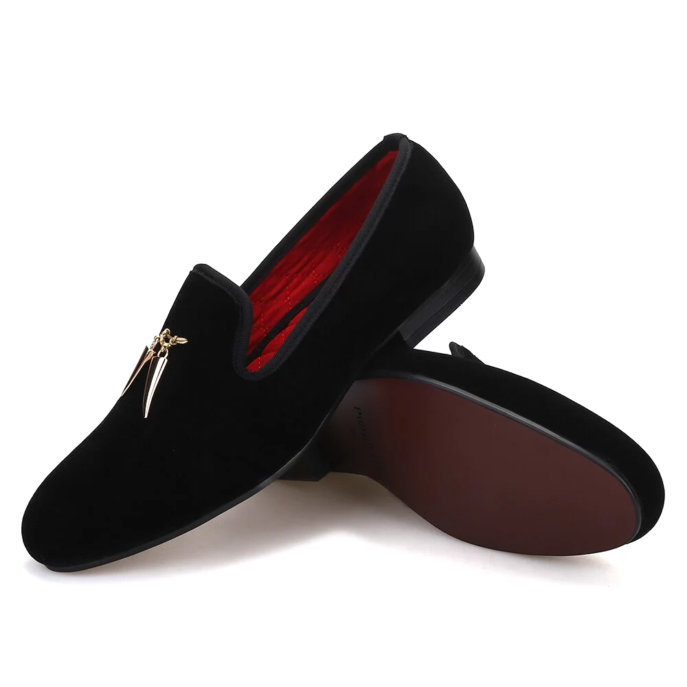 Men Velvet wedding loafers