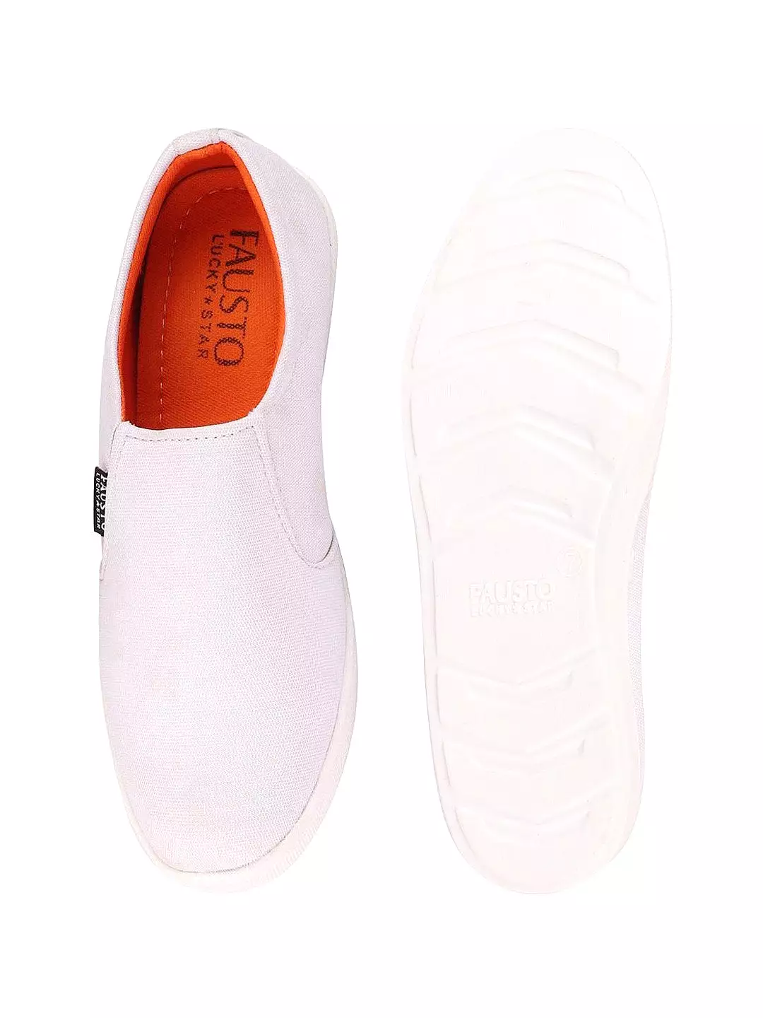 Men White Casual Canvas Slip-On Loafers