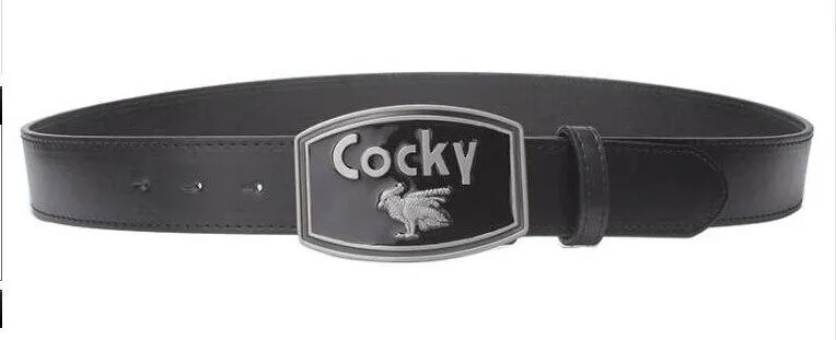 Men's Retro Leather Cocky Bird Metal Buckle Belt with Decorative Strap