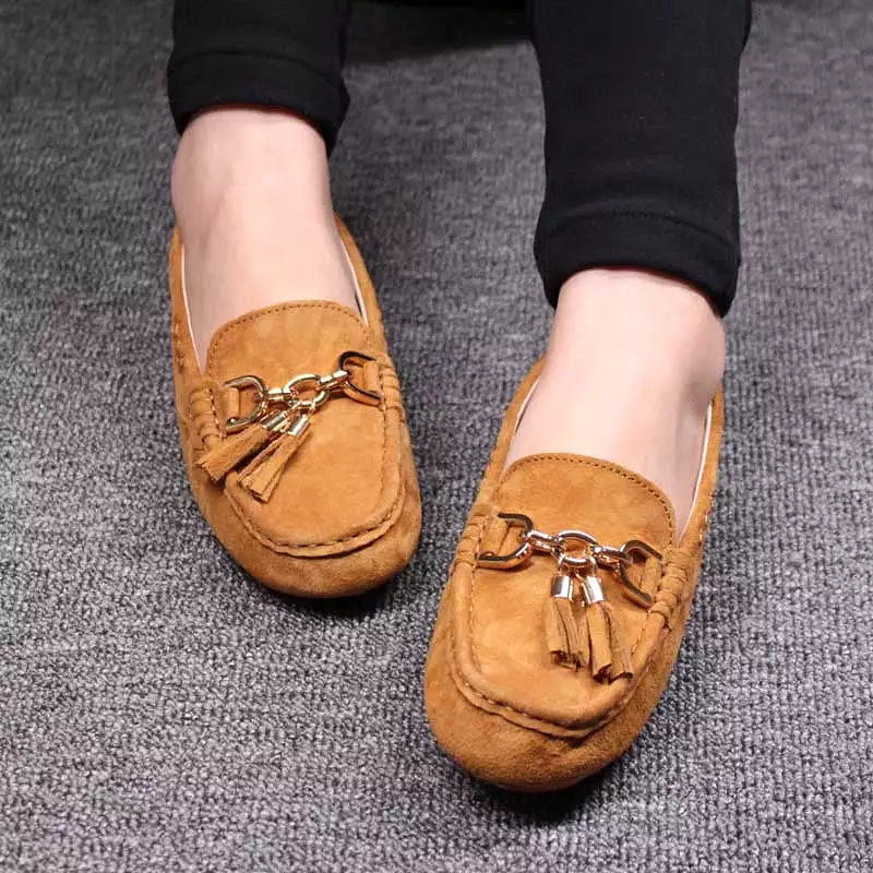 MIYAGINA Leather Women Shoes Female Casual Slip On Flats Loafers