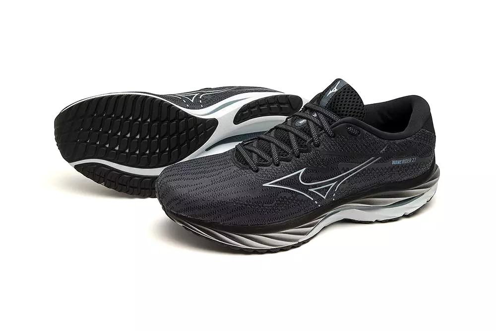 Mizuno Men's Wave Rider 27 - Ebony/Illusion Blue